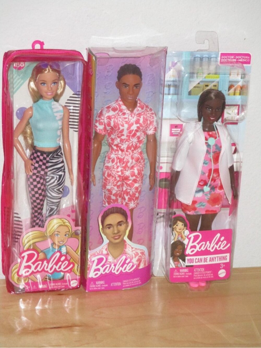 Barbie Lot Coral Jumpsuit Ken African American Doctor Malibu Dolls Brand New